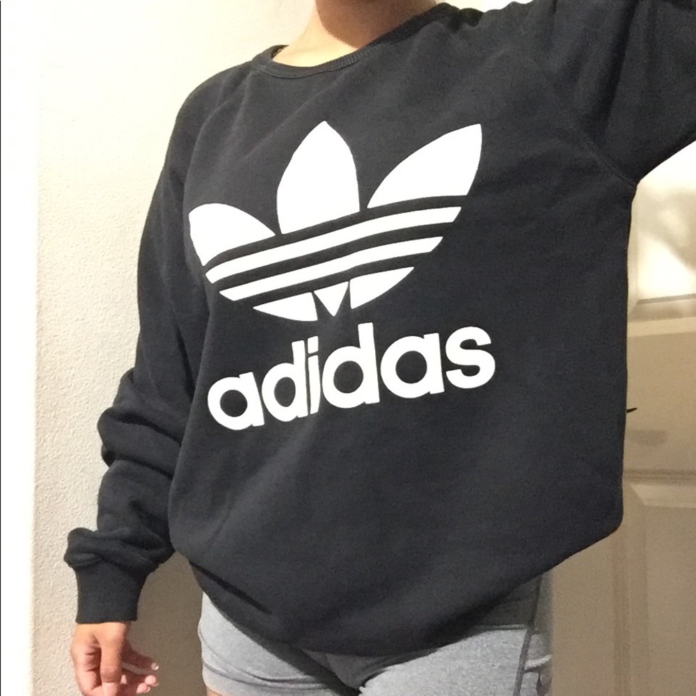Black Adidas Crewneck